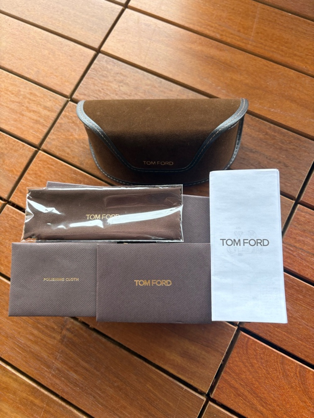 Tom Ford Brown and Gold Branded Eyewear Accessory Set